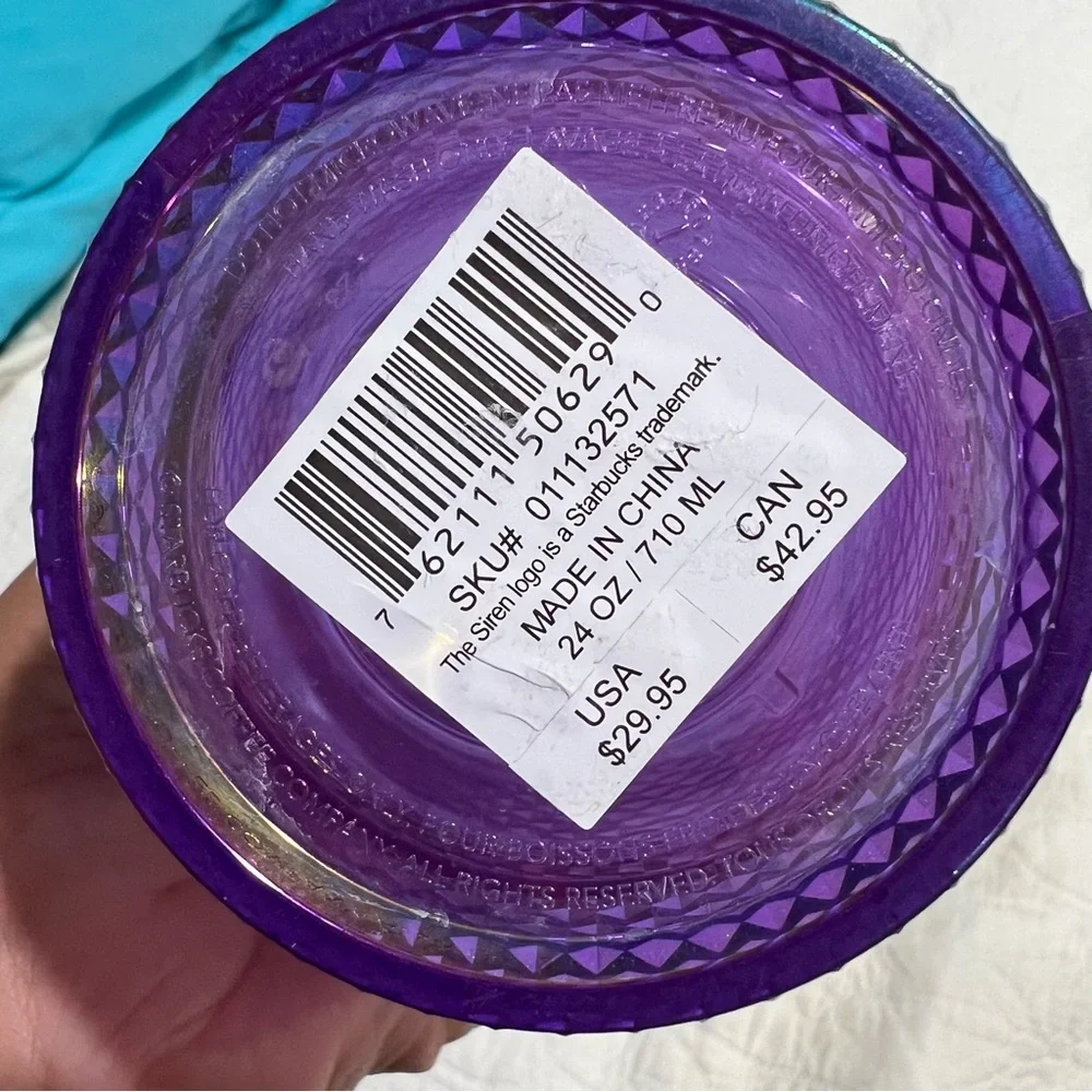 Starbucks Summer 2022 Oil Slick Metallic Purple Studded Venti tumbler - Picture 5 of 8